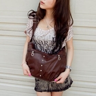 Fashion Lady - Faux-Leather Studded Cross Bag