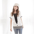 Kiwi Shop - Inset Top V-Neck Tee