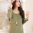 RingBear - Long Sleeve Round-Neck Knit Top