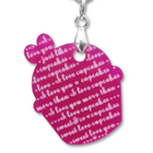 Sweet & Co. - I Love Cupcakes Mirror Fuchsia Charm Necklace