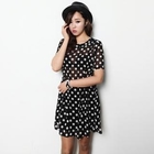 kenzi w - Polka-Dot Belted Chiffon Dress