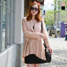J-ANN - Pleated Chiffon Peplum Jacket