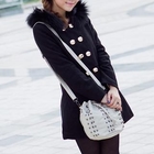 Fashion Lady - Drawstring Studded Bucket Bag