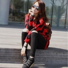 DANGOLGAGE - Dolman Sleeve Chevron Stripe Top