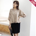 TIARA - Set: Polka-Dot Balloon-Hem Top + Pencil Skirt