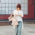 REDOPIN - Asymmetric Hem Sheer Blouse