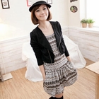 CatWorld - Set: Sleeveless Patterned Dress + Cropped Jacket