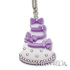Sweet & Co. - Sweet Purple dolly cake swarovski pendant silver necklace