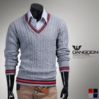 DANGOON - V-Neck Cable-Knit Sweater