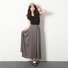 HARU - Elasticized Waist Long Skirt