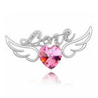 Cuteberry - Beaded Heart Wing Brooch