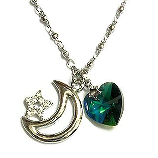Starry Moon May Birthstone Necklace - Emerald Starry Moon May Birthstone Necklace - Emerald