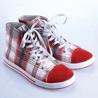 Moonbasa - Plaid Panel High-Top Sneakers