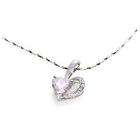 Samudra Raccolta - Half Silver Heart Half light purple Crystal Pendent