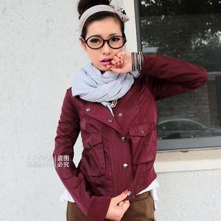 Dual-Pocket Cropped Zip Jacket