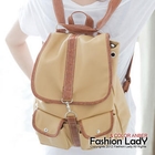 Fashion Lady - Contrast-Trim Flap Backpack