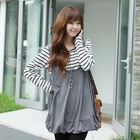 CLICK - Inset Bubble-Hem Vest Stripe T-Shirt