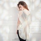 SPICY HOLIC - Patchwork Chiffon Short-Sleeve Top