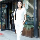 HuaYuZhiLu - Set: Drawstring-Detail Short-Sleeve Top + Sweatpants