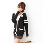 ageha@shibuya - Contrast-Trim Knit Cardigan