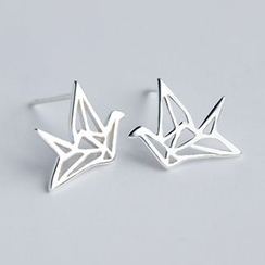 A’ROCH - 925 Sterling Silver Metallic Origami Crane Earrings A’ROCH - 925 Sterling Silver Metallic Origami Crane Earrings