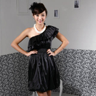 59 Seconds - One-Shoulder Ruffle Bubble-Hem Dress