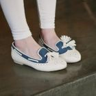 midnightCOCO - Tassel-Accent Denim-Panel Boat Shoes