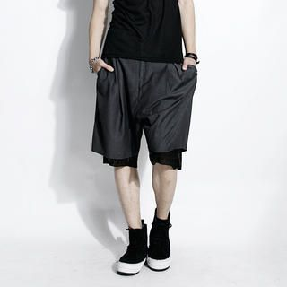Layered Hem Drop-Crotch Shorts Layered Hem Drop-Crotch Shorts
