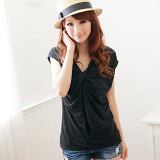Knot-Front Short-Sleeve Tee