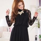JK2 - Inset Lace Top Chiffon Dress