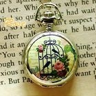 Fit-to-Kill - Bird Cage Roses Pocket Watch - Silver