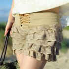 59 Seconds - Lace-Layered Lace-Up Shorts
