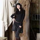 Alicegohome  - Set: Cowl Neck Knit Top + Belt