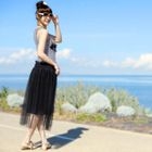 59 Seconds - Dropwaist Tulle Sleeveless Midi Dress