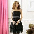 JK2 - Strapless Jeweled Layered Cocktail Dress