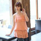 eFashion - Sleeveless Dotted Ruffle Top