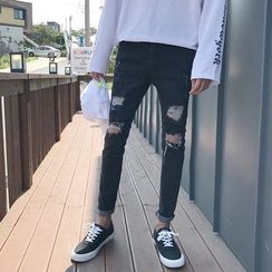 除一 - 做舊修身牛仔褲 除一 - 做舊修身牛仔褲