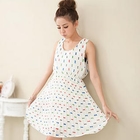 eFashion - Sleeveless Bow-Print Chiffon Dress