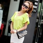 Koo - Cutout-Shoulder Frill Top