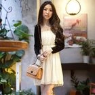 Tokyo Fashion - Set: Cropped Cardigan + Strapless Dotted Dress