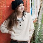 CatWorld - Plaid Hooded Panel Sweater