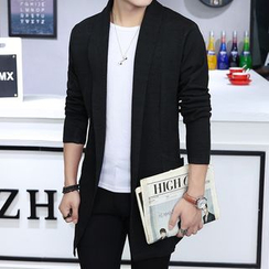Aozora - Shawl-Collar Long Cardigan Aozora - Shawl-Collar Long Cardigan