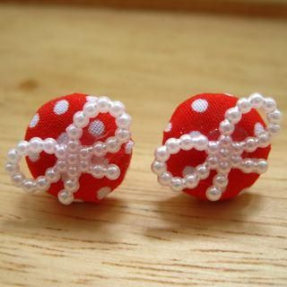 Lovely Red Button Earrings