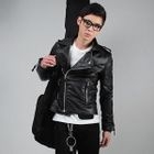 SLIM&FIT - Faux-Leather Biker Jacket