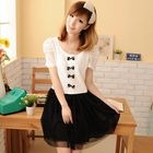 JVL - Lace-Panel Bow-Accent Dress