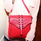 19th Street - Croc-Grain Studded Cross Bag