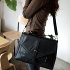 CLICK - Faux-Leather Flap Satchel