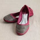 Ni-kiyo - Metallic-Appliqué Elastic Flats