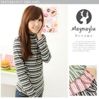 Maymaylu Dreams - Turtleneck Striped Cotton Top