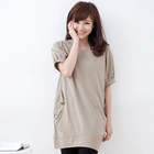 CatWorld - Short-Sleeve Pocket-Accent Tunic
